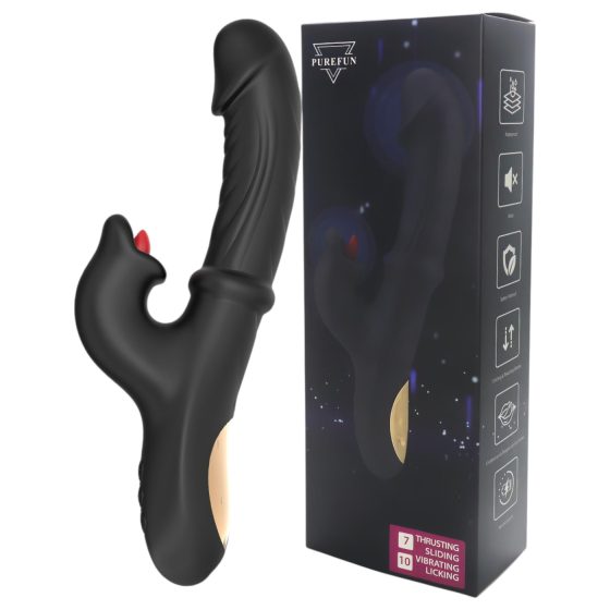 Wilson - tlačný vibrátor s klitorisovou pákou (černý)
