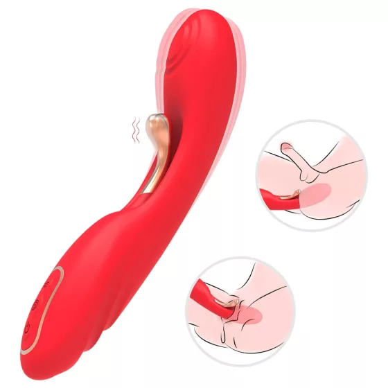 Bestoy - vibrátor na G-bod s jazýčkem - červený