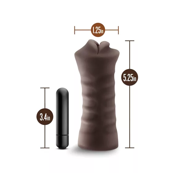 Enlust Krystal - vibrátor umělá ústa - realistické obrázky - hnědá