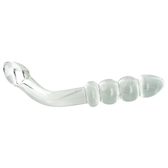 Prisms Hamsa - oboustranné skleněné dildo na bod G (průhledné)