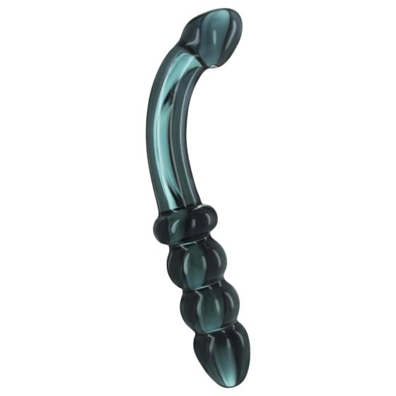 Prisms Hamsa - oboustranné skleněné dildo na G-bod (zelené)