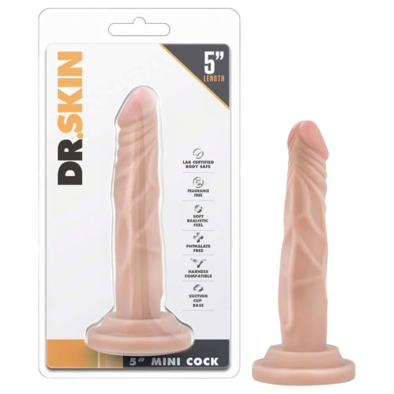 Dr. Skin 5 - realistické dildo s přísavkou - přírodní (14,5 cm)
