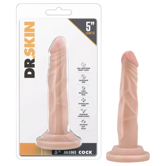 Dr. Skin 5 - realistický dildo s přísavkou - tělová barva 14,5 cm