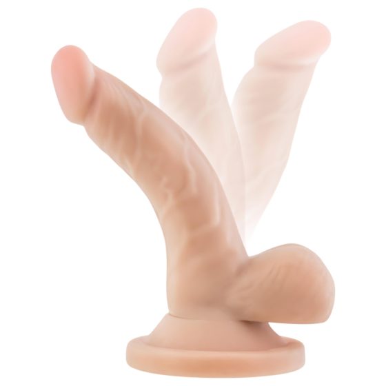 Dr. Skin 4 - přísavkový realistický dildo s varlaty - přírodní (12cm)
