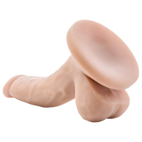 Dr. Skin 4 - přísavkový realistický dildo s varlaty - přírodní (12cm)