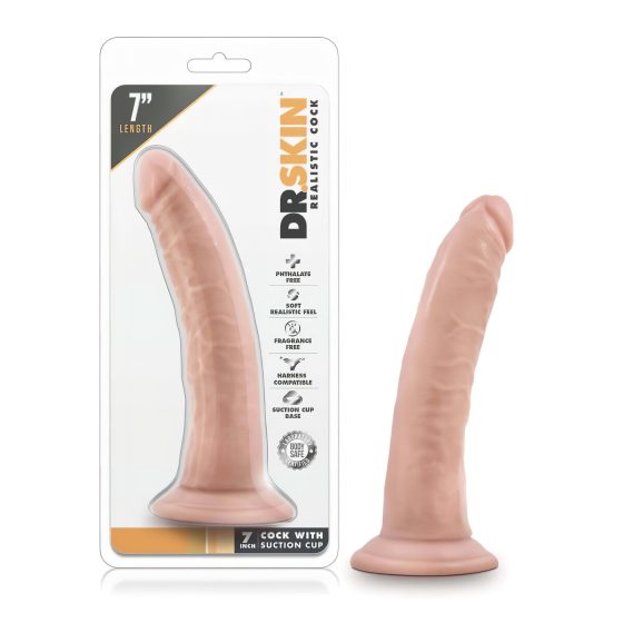 Dr. Skin 7 - realistický přísavkový dildo - přírodní (17,5 cm)