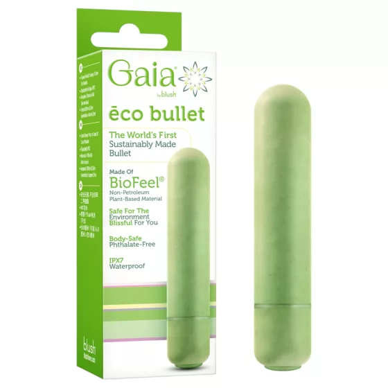 Gaia Eco - vibrátor - ekologický, střední velikost - zelený