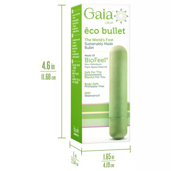 Gaia Eco - vibrátor - ekologický, střední velikost - zelený