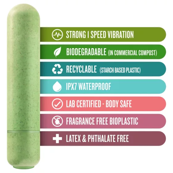 Gaia Eco - vibrátor - ekologický, střední velikost - zelený