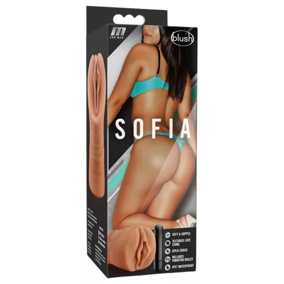 M For Men Sofia - vibrační umělá vagína - přírodní barva