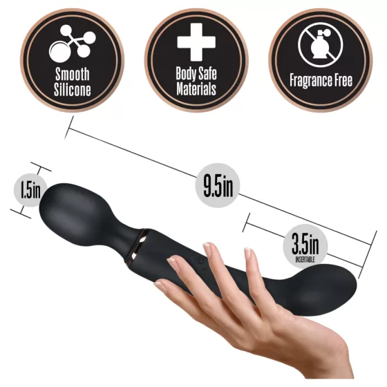 Blush Lush - 2 v 1 wand a G‑bod vibrátor (černý)
