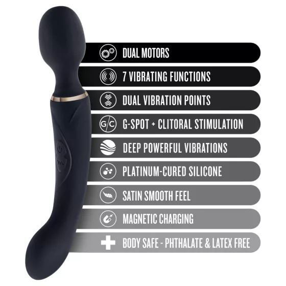 Blush Lush - 2 v 1 wand a G‑bod vibrátor (černý)