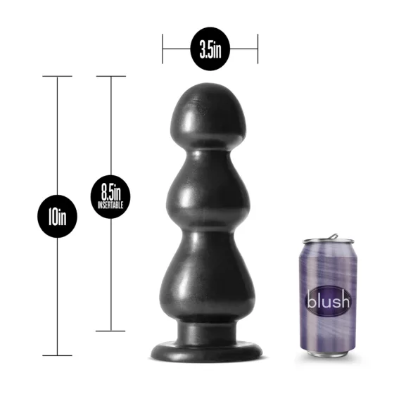 Blush Jet - dildo s přísavkou a perlami - černý