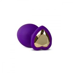   / Temptasia S - anální dildo se zlatým kamínkem ve tvaru srdce (fialové) - malé