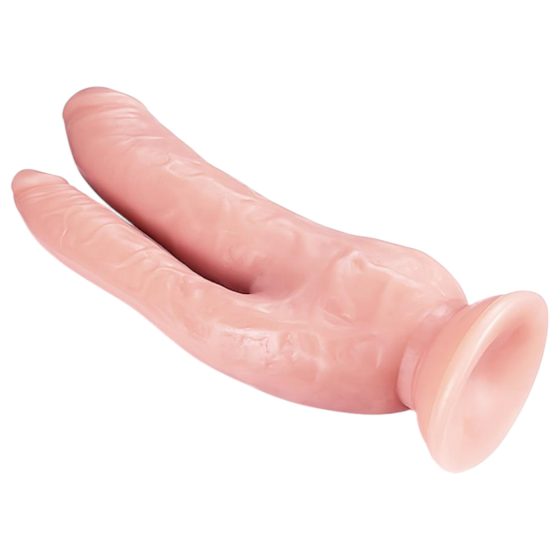 Dr. Skin 8 - oboustranné dildo s přísavkou (přírodní)