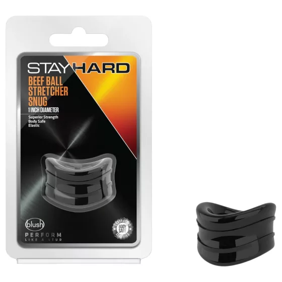 Stay Hard Beef - silný natahovač varlat (černý)