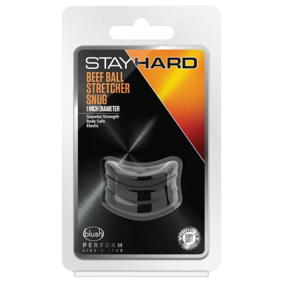 Stay Hard Beef - silný natahovač varlat (černý)