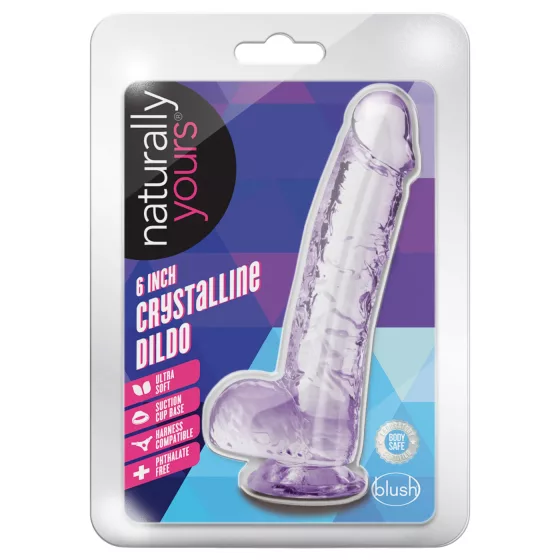Blush Naturally Yours - křišťálové dildo (fialové)