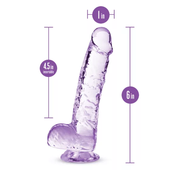 Blush Naturally Yours - křišťálové dildo (fialové)