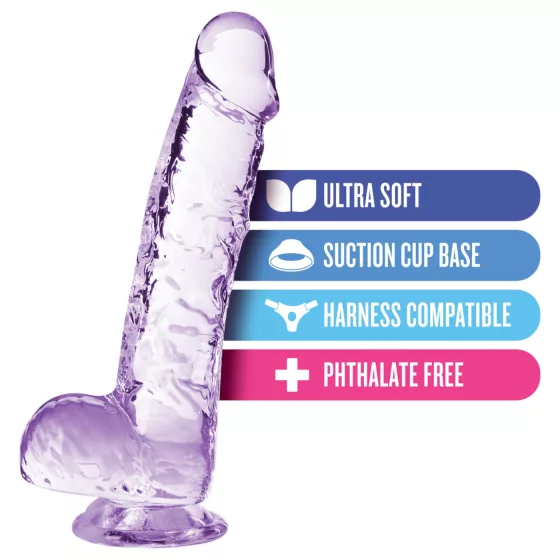 Blush Naturally Yours - křišťálové dildo (fialové)