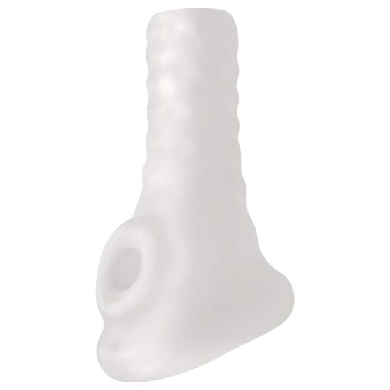 Perfect Fit Breeder - otevřený návlek na penis (10 cm) - bílý