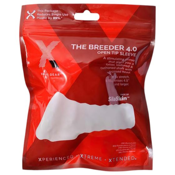 Perfect Fit Breeder - otevřený návlek na penis (10 cm) - bílý