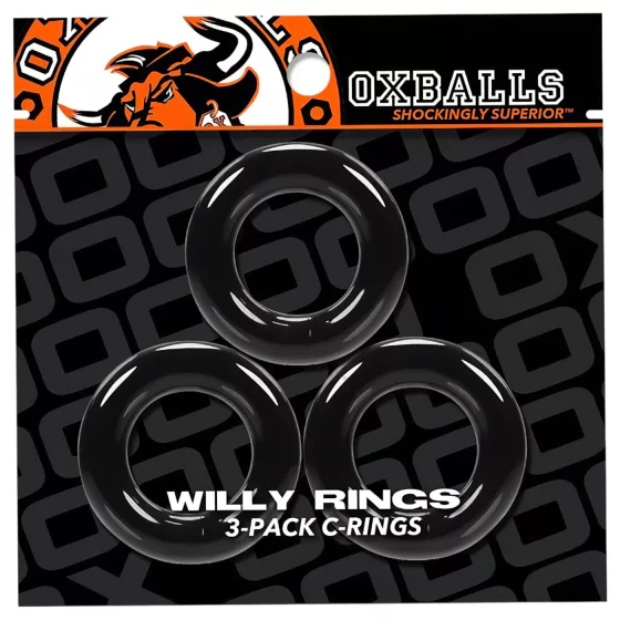 OXBALLS - sada erekčních kroužků na penis - černá