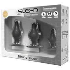 Silexd - silikonová anální sada dild - 3 ks (černá)