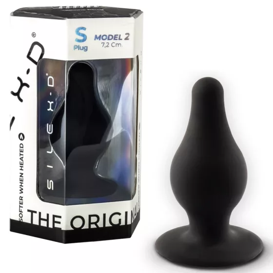 SILEXD Model 2 - na teplo reagující silikonový anální kolík (černý) - S