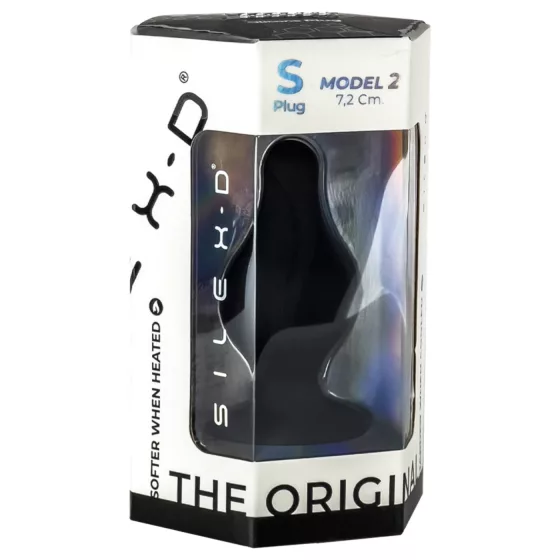 SILEXD Model 2 - na teplo reagující silikonový anální kolík (černý) - S