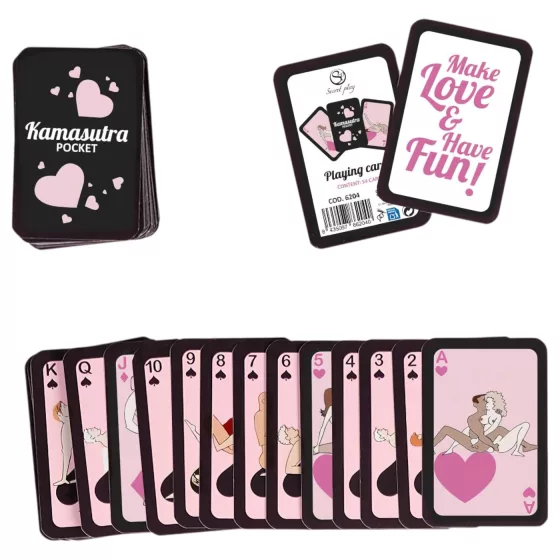 Secret Play Pocket Kamasutra - balíček karet se sexuálními polohami (54 karet)
