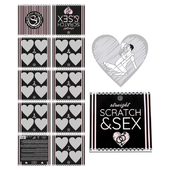 Secret Play Scratch & Sex Straight - stírací hra se sexuálními polohami pro páry (v 5 jazycích)