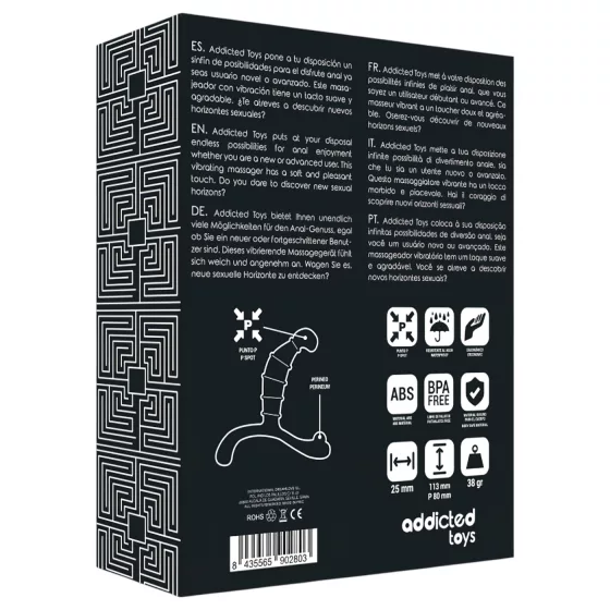 Addicted Toys - masér prostaty a hráze (černý) - 11,3 cm