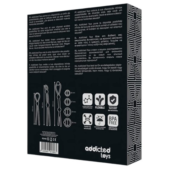 Addicted Toys - sada silikonových erekčních kroužků - 7 ks - černá