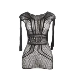   Subblime 951931 - síťované šaty s otevřenými zády (černé) - XS-M
