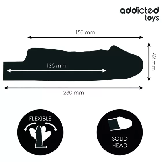 Addicted Toys - návlek na penis s erekčním kroužkem - 23 cm - transparentní