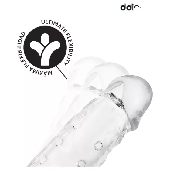 Addicted Toys - návlek na penis s erekčním kroužkem - 23 cm - transparentní