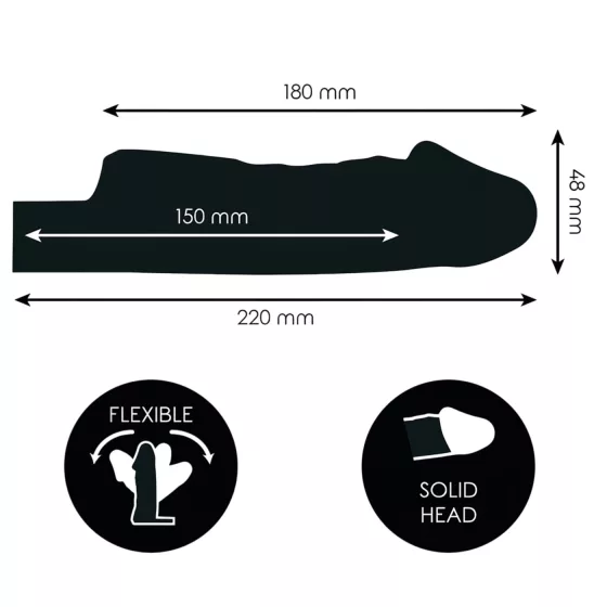 Addicted Toys - návlek na penis s kroužkem na varlata - 27 cm - transparentní