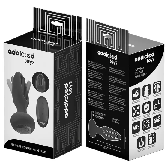 Addicted Toys - anální vibrátor s pohyblivým jazýčkem - černý