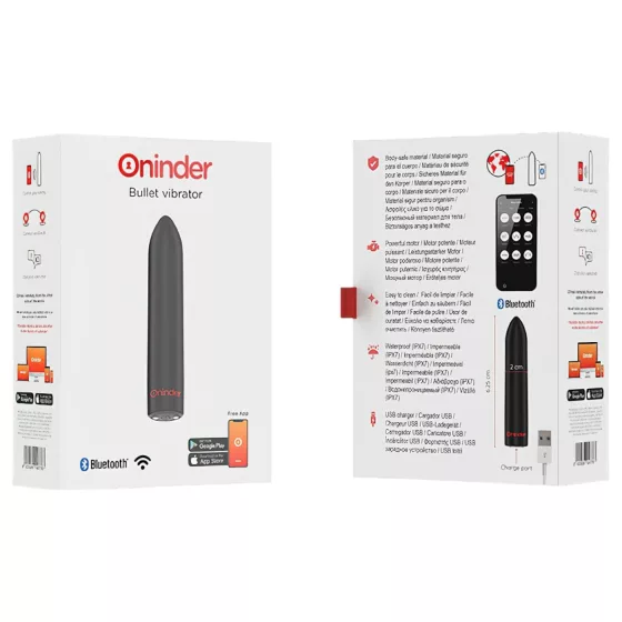 Oninder - Vibrátor ovládaný aplikací (černý)