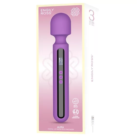 Engily Ross Aura - vibrátor na masáž - dobíjecí, digitální, fialový