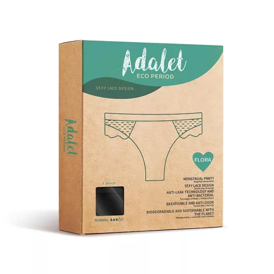 Adalet Flora Normal - menstruační kalhotky - černé - L