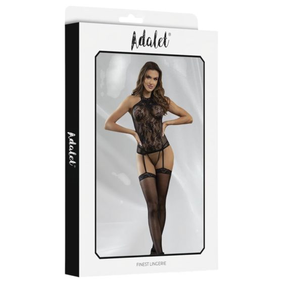 Adalet Nicole - krajková síťová souprava - (černá)