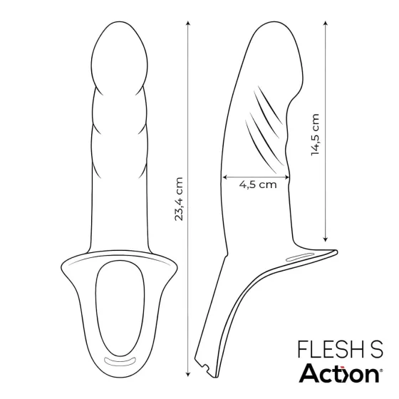 Action StrapOn S - připínací duté dildo (tělové barvy)