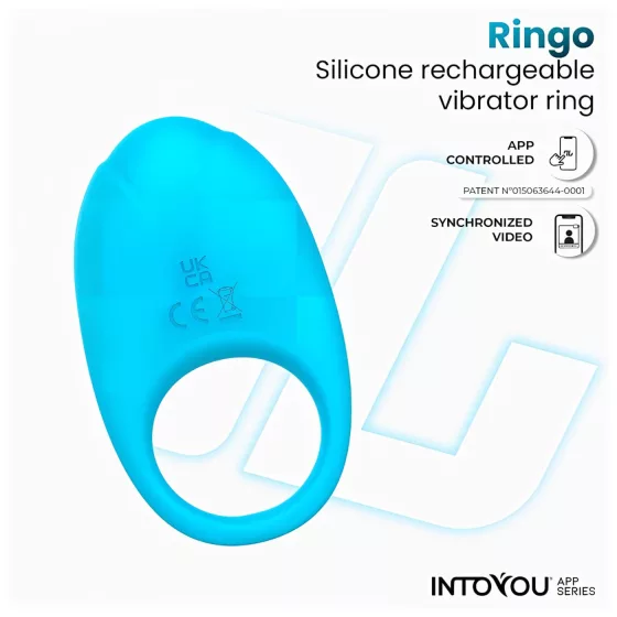 INTOYOU Ringo - chytrý vibrační erekční kroužek s aplikací (modrý)