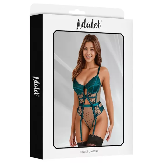 Adalet Chloe - krajkový body - tyrkysová