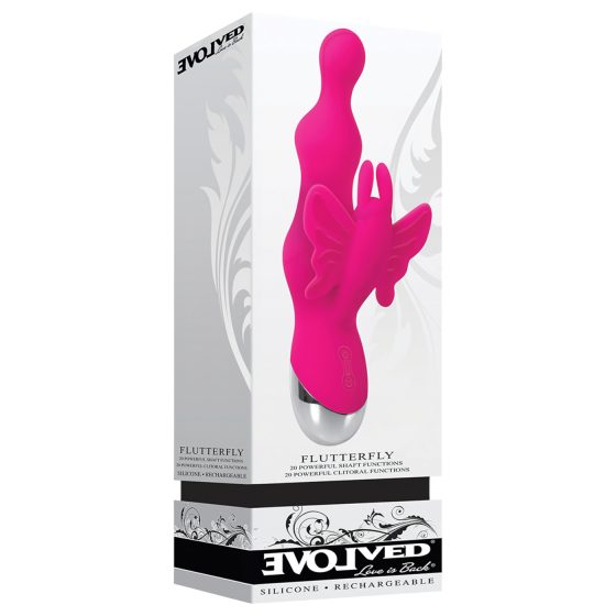 Evolved - perlový vibrátor s ramenem na klitoris (růžový)