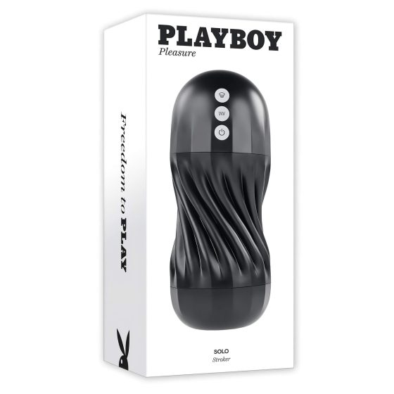 Playboy Solo Stroker - akumulátorový stimulační masturbátor (černý)