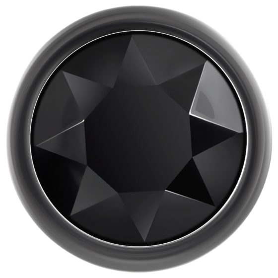 Evolved Black Gem - kovový anální kolík set s černým kamenem (stříbrný)