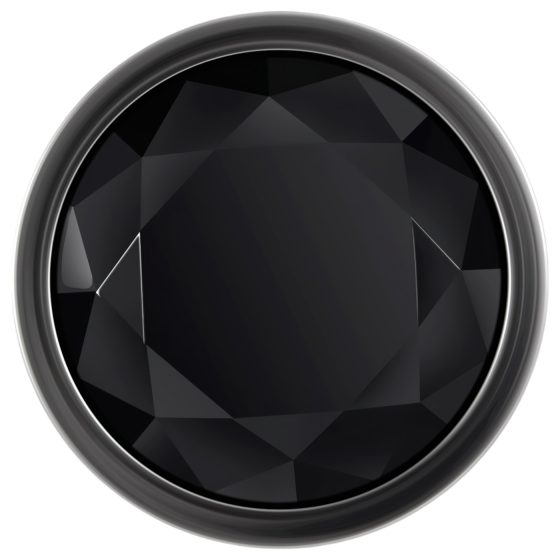 Evolved Black Gem - kovový anální kolík set s černým kamenem (stříbrný)